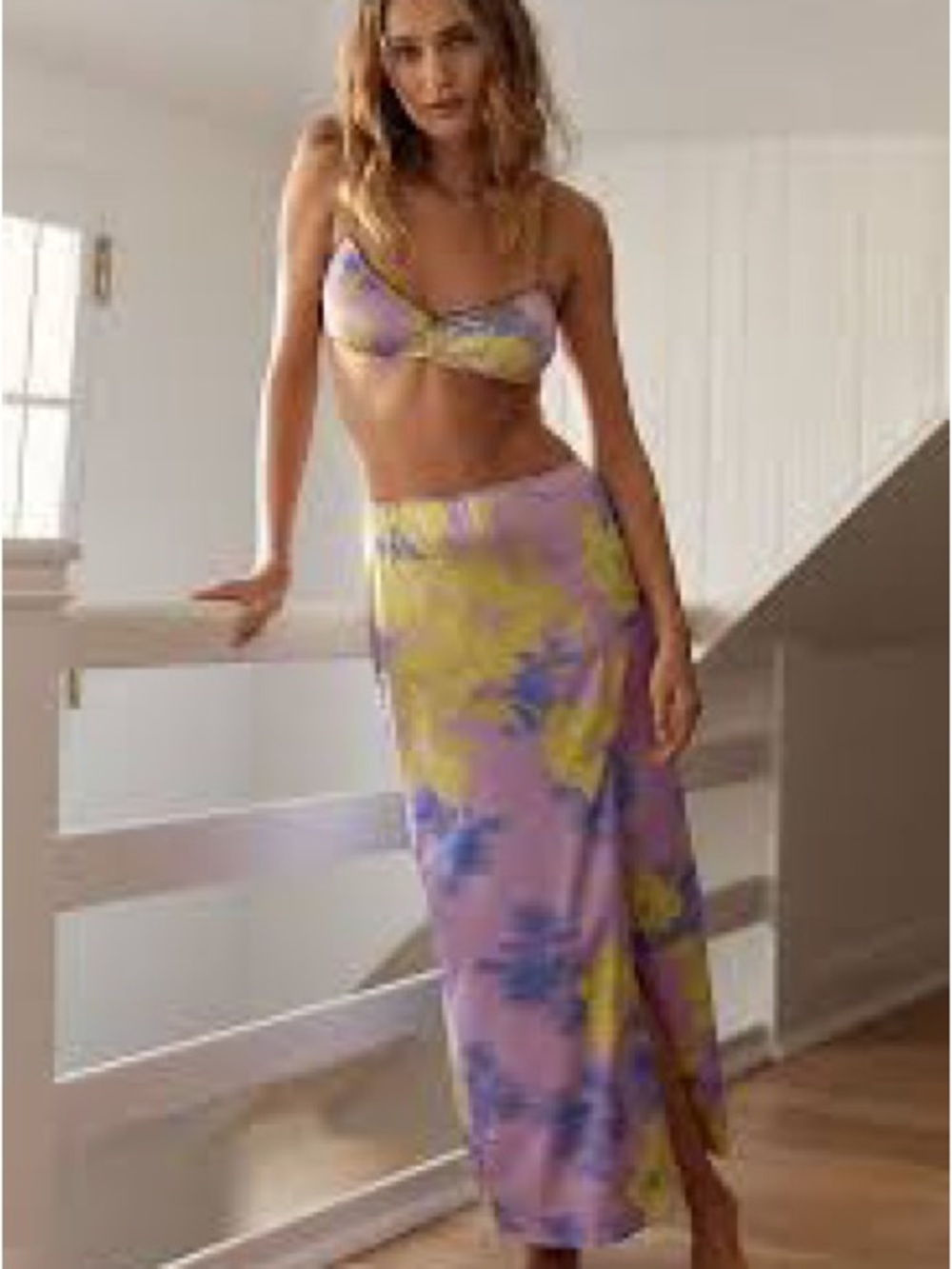 Anthropologie LyreBird Silky Side-Slit
Slip Skirt